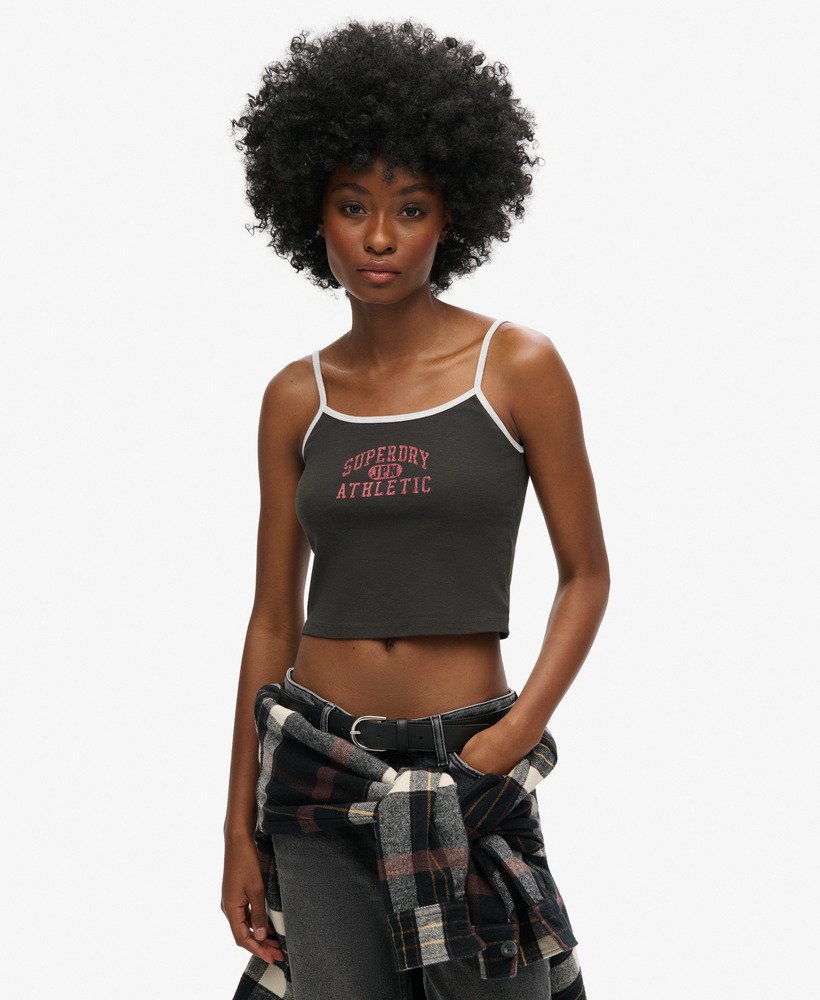 top cropped athletic essentials na cor preta lavada