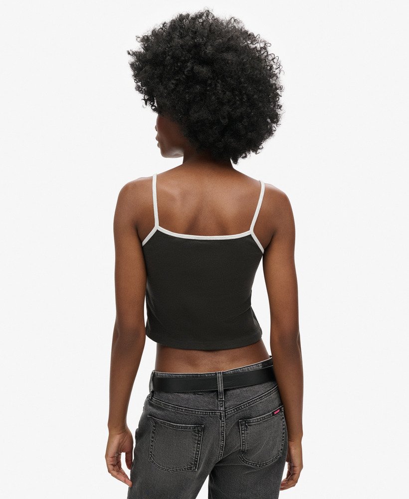 top cropped athletic essentials na cor preta lavada