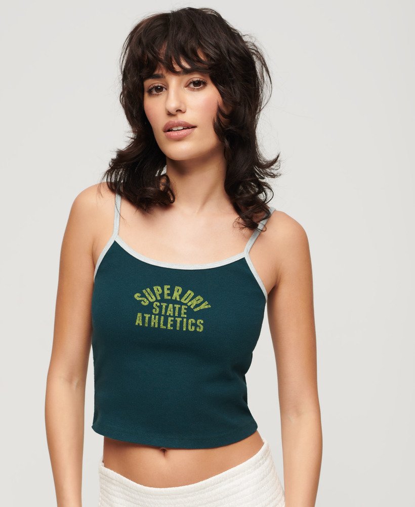 top cropped athletic essentials na cor verde pinho escuro