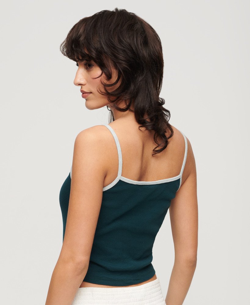 top cropped athletic essentials na cor verde pinho escuro