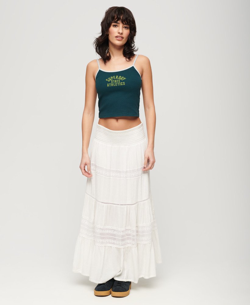 top cropped athletic essentials na cor verde pinho escuro
