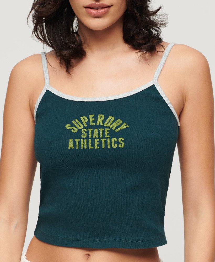 top cropped athletic essentials na cor verde pinho escuro