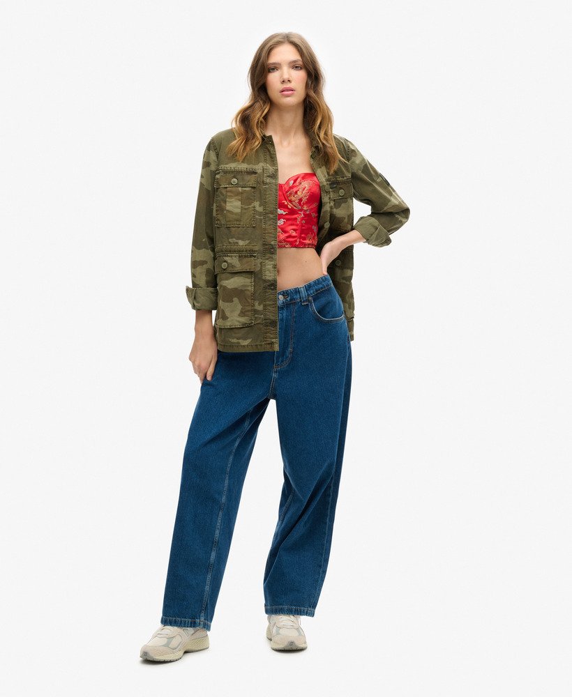 top corset em cetim bordado floral em brocado vermelho