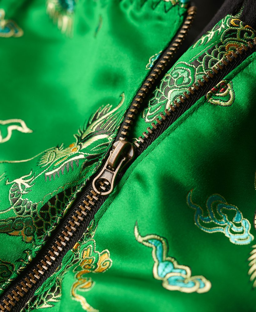 top corset em cetim com bordado floral em brocado verde.