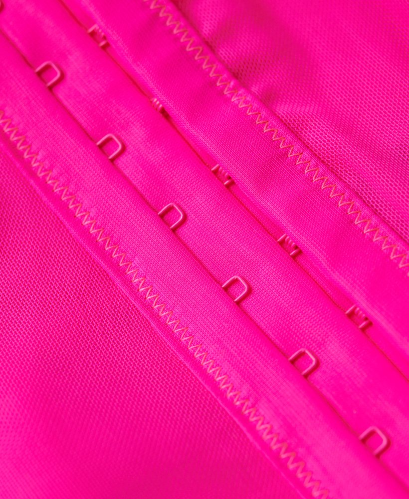 top corset cropped franzido em tule rosa neon