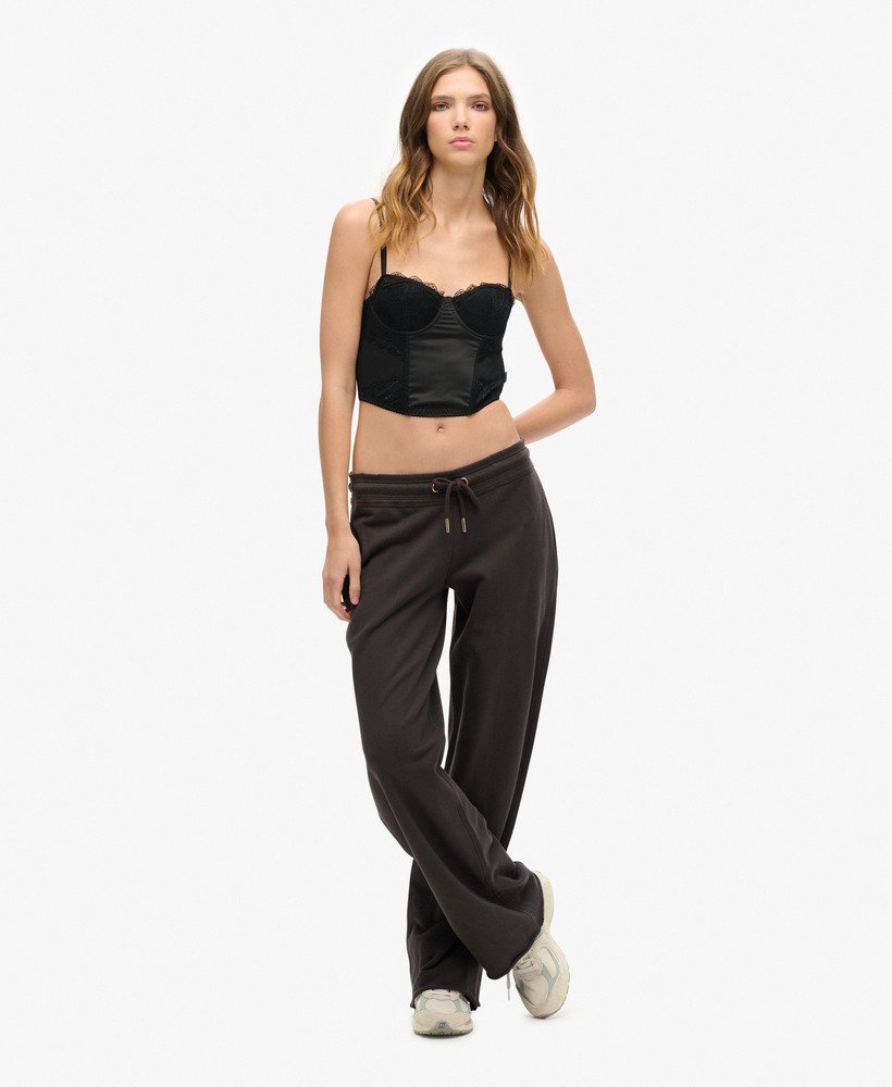 top corset de cetim e renda de tule na cor preta