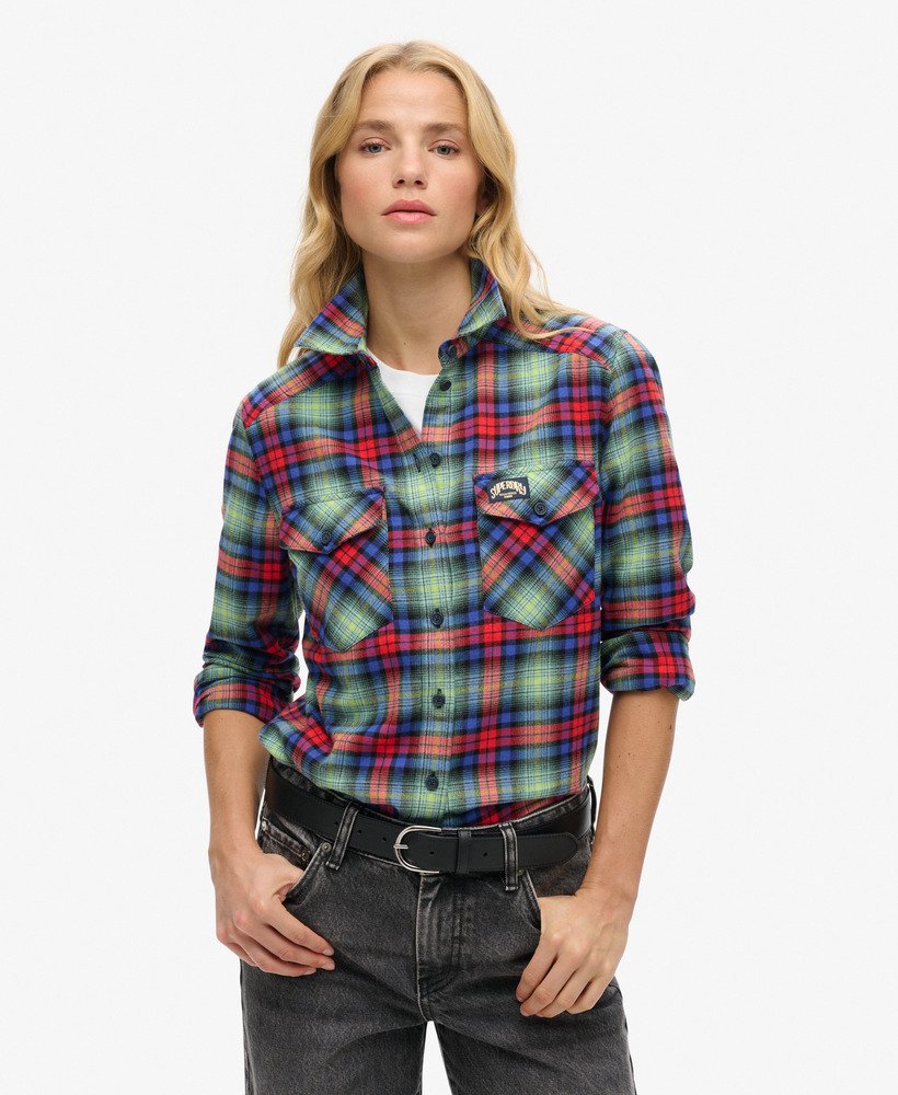 camisa de flanela xadrez lenhador em estampa xadrez arizona