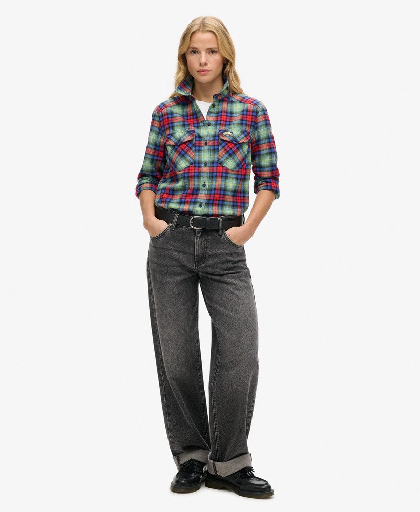 camisa de flanela xadrez lenhador em estampa xadrez arizona
