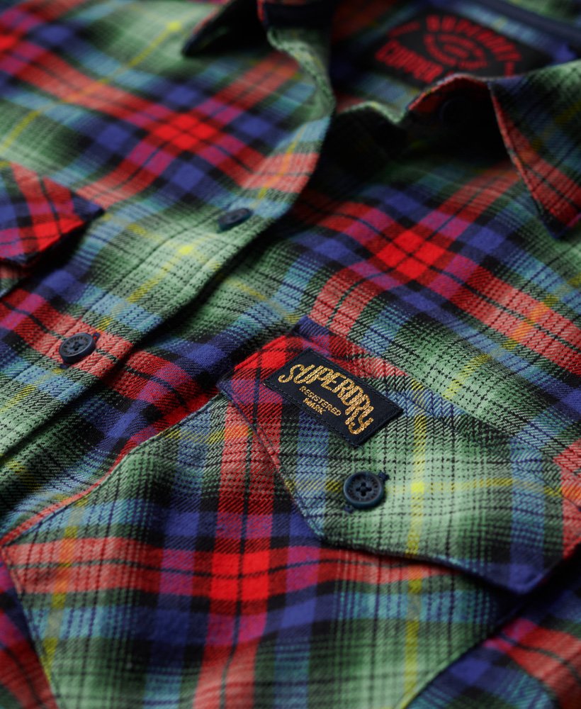camisa de flanela xadrez lenhador em estampa xadrez arizona