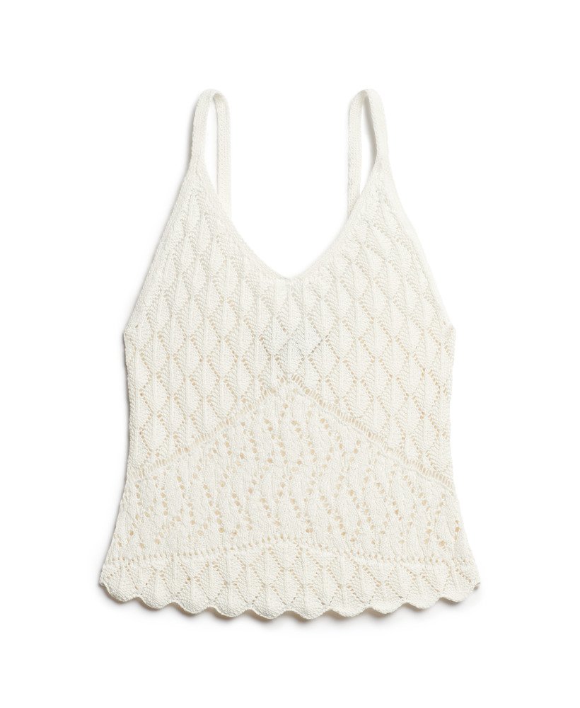 top de crochê estilo camisola na cor desert bone off white