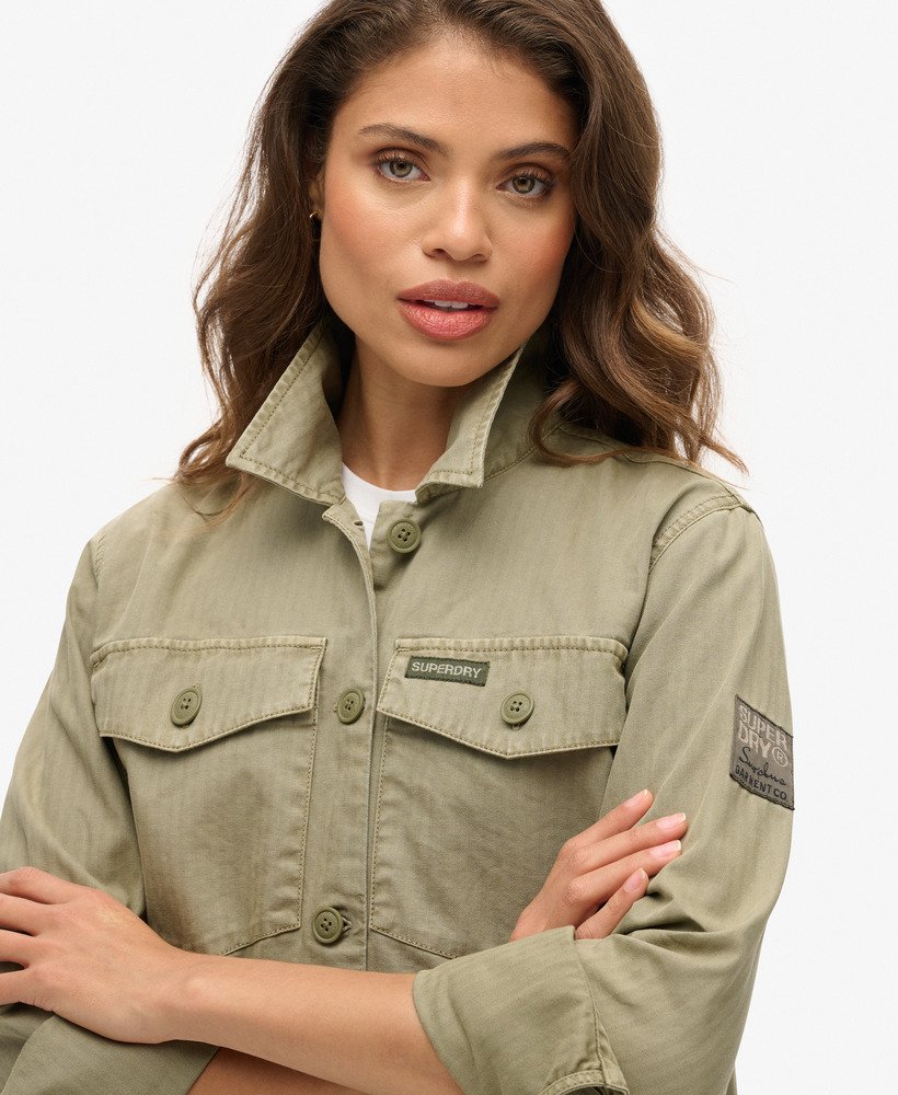 sobretudo militar verde-sálvia escuro