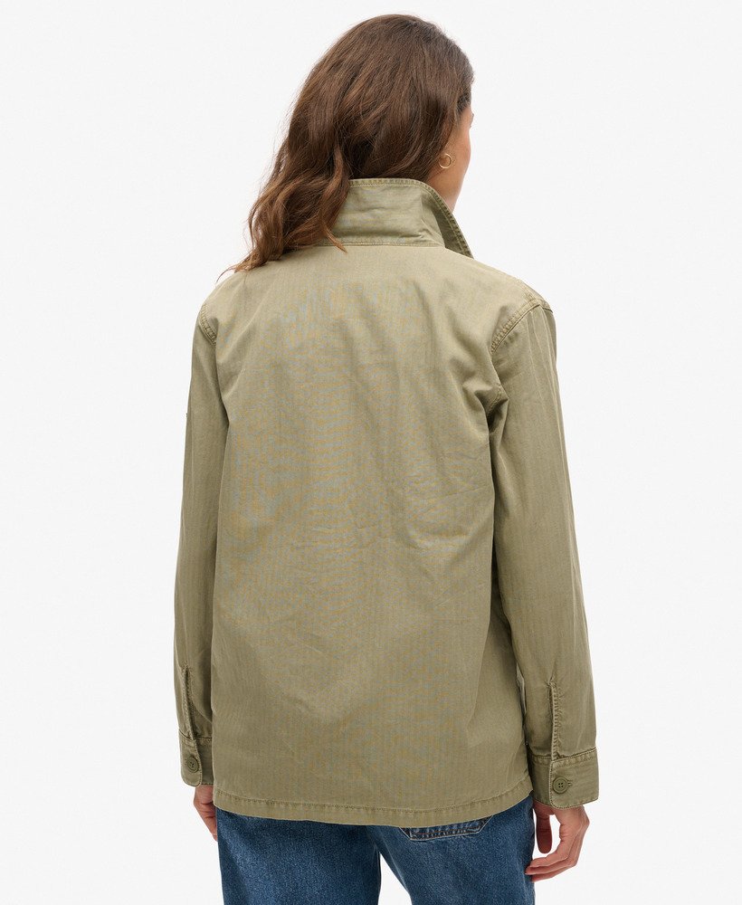 sobretudo militar verde-sálvia escuro