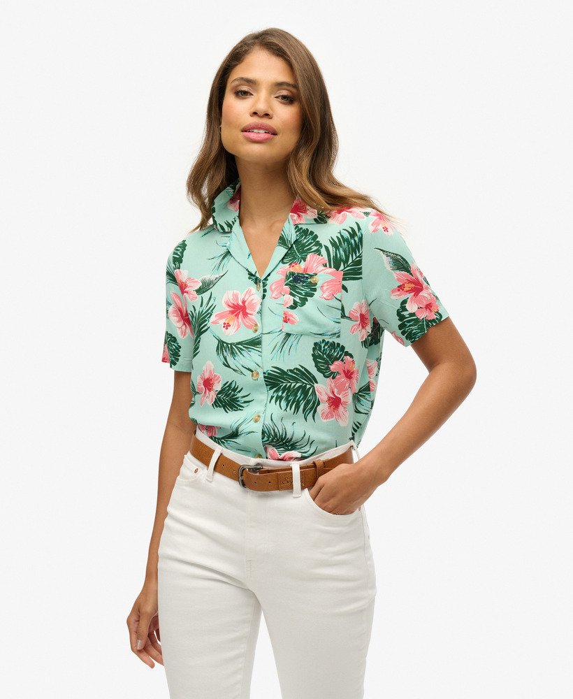 camisa resort de praia em luna rose mint