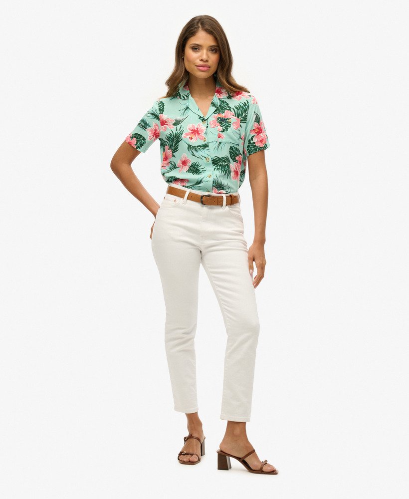 camisa resort de praia em luna rose mint