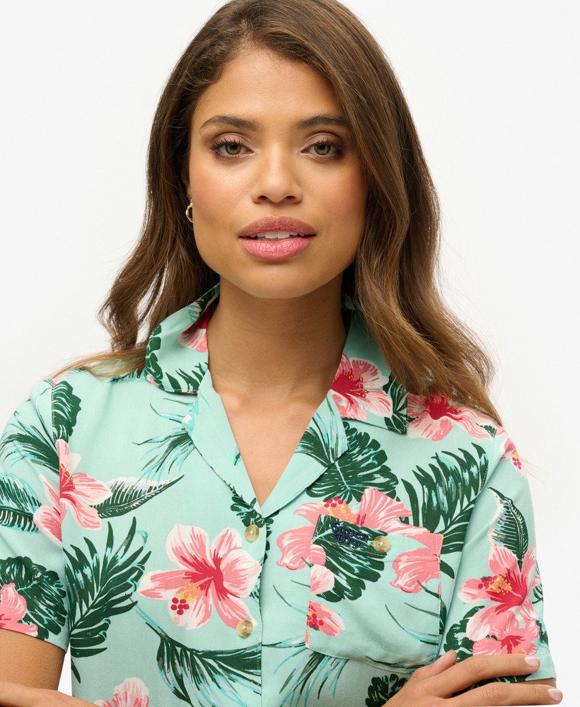 camisa resort de praia em luna rose mint