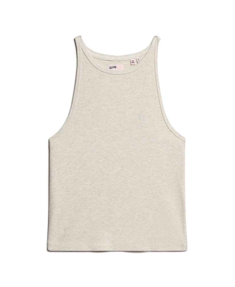 regata esportiva essential logo racer na cor creme de aveia mesclado