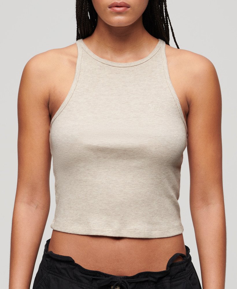 regata esportiva essential logo racer na cor creme de aveia mesclado