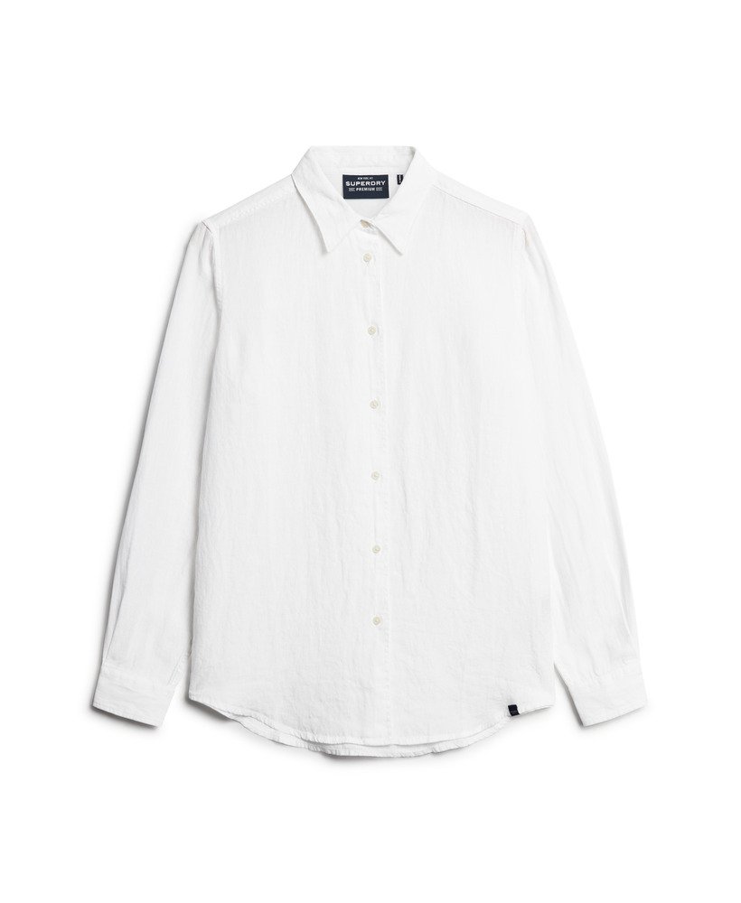 camisa boyfriend casual de linho na cor optic