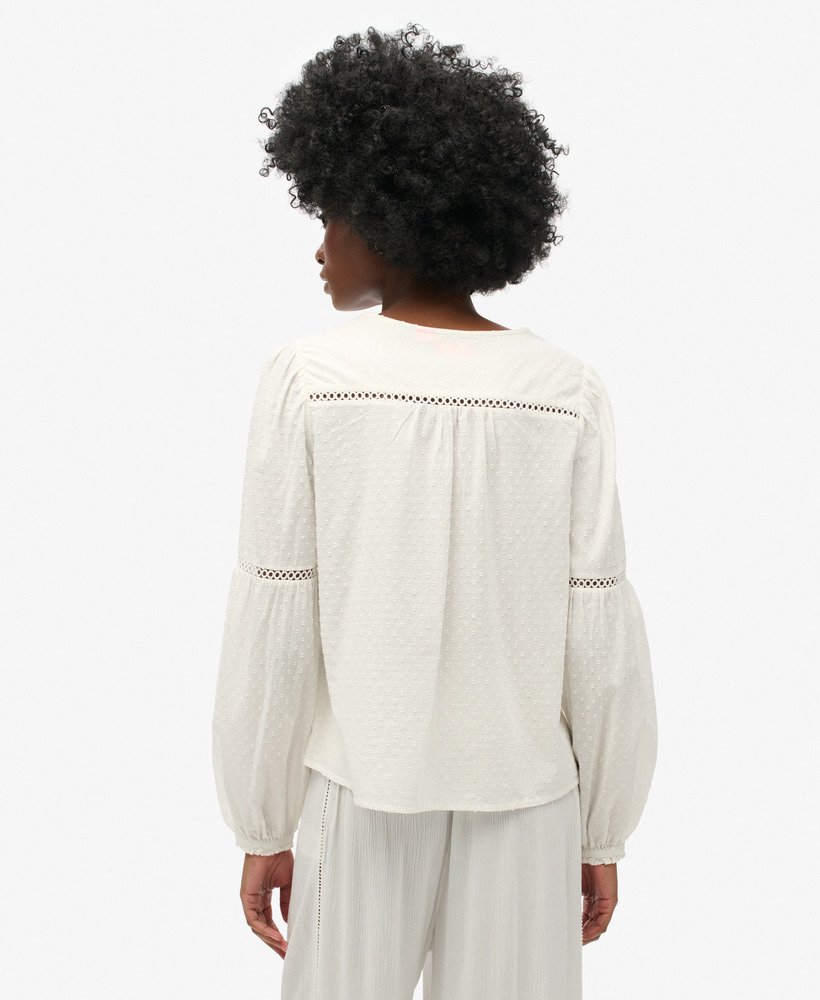 blusa de praia de manga comprida ibiza na cor off white