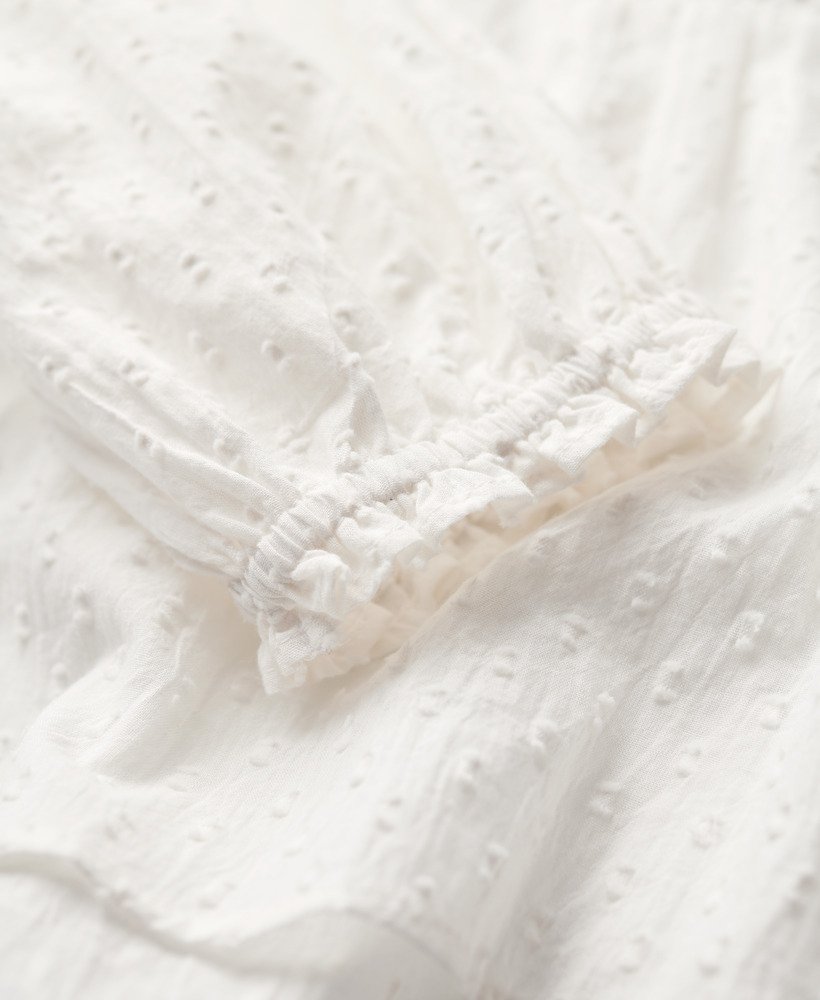 blusa de praia de manga comprida ibiza na cor off white