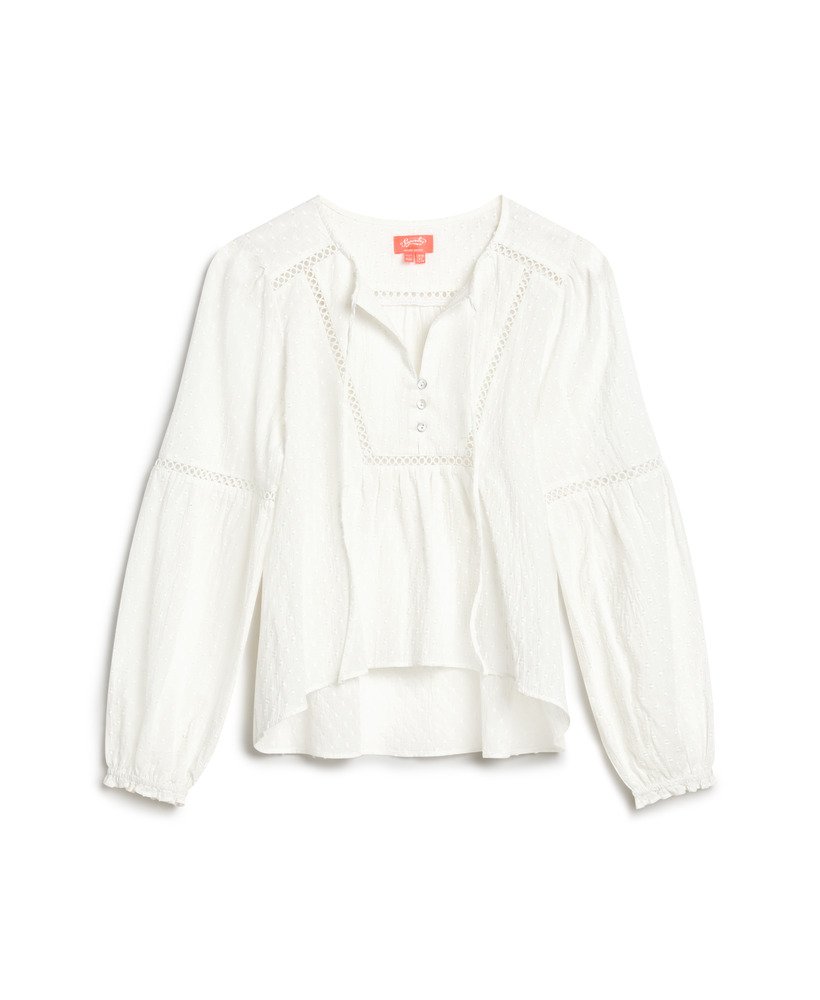 blusa de praia de manga comprida ibiza na cor off white