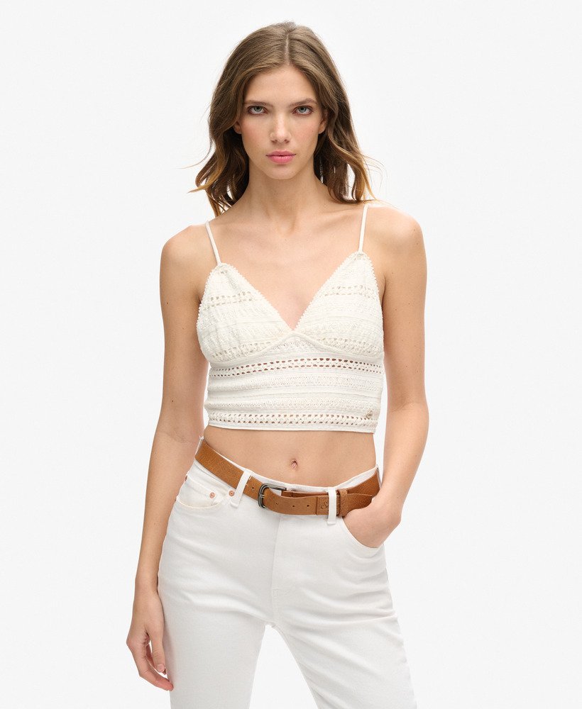 sutiã sem alças de renda jersey na cor branco off-white.