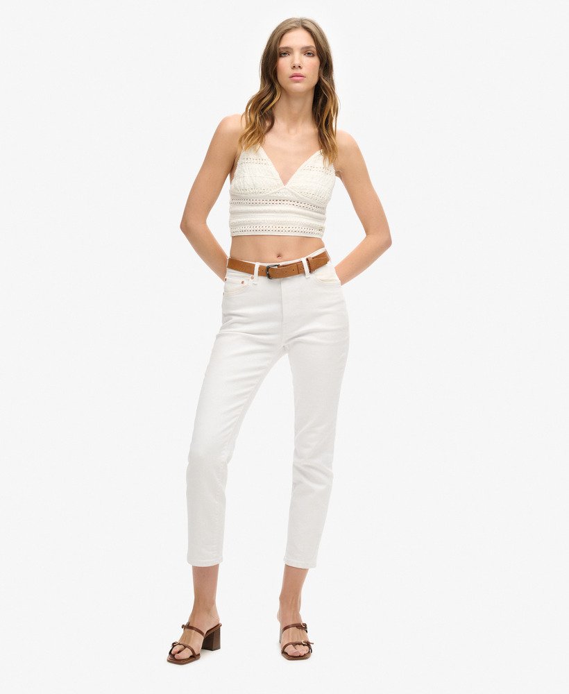 sutiã sem alças de renda jersey na cor branco off-white.