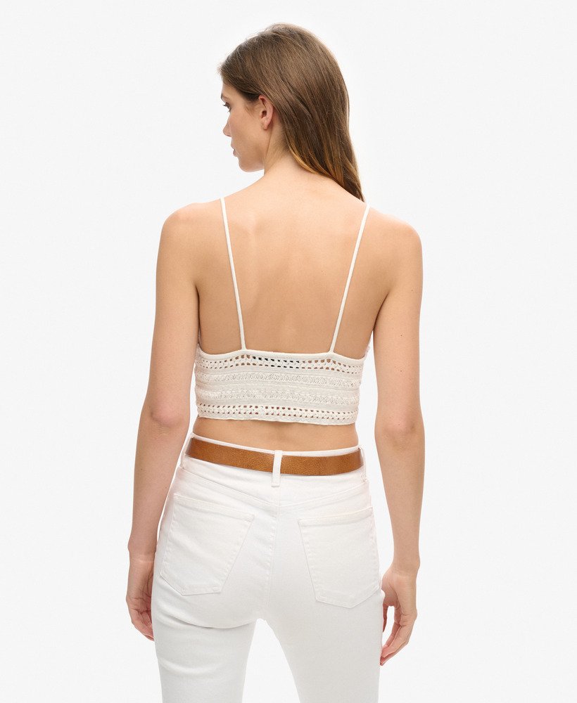 sutiã sem alças de renda jersey na cor branco off-white.