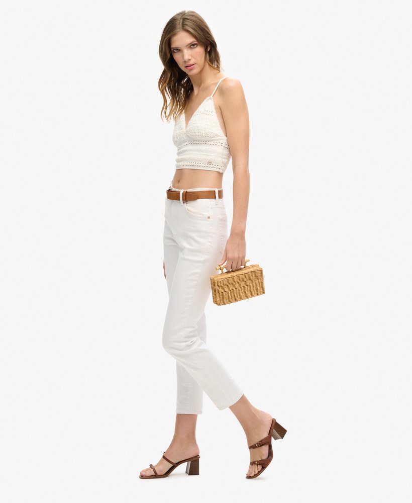 sutiã sem alças de renda jersey na cor branco off-white.