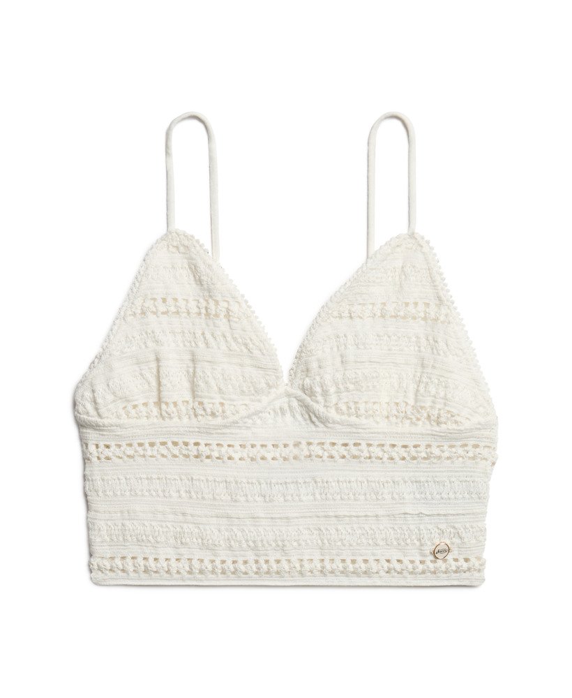 sutiã sem alças de renda jersey na cor branco off-white.