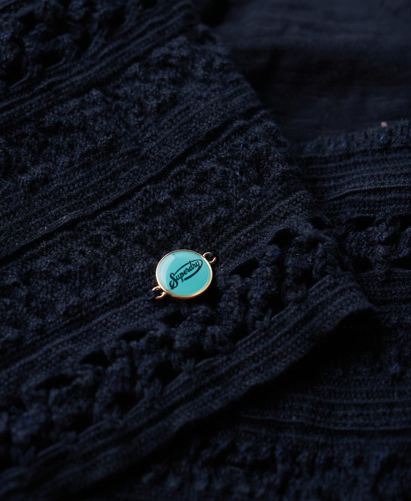 sutiã sem aro de renda jersey na cor azul marinho eclipse.