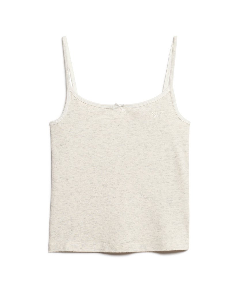 top de alças athletic essentials na cor off white fleck mesclado