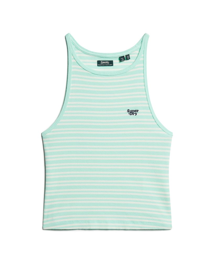 regata esportiva essential logo com listras em verde-água.