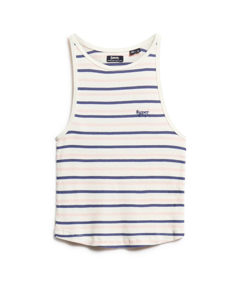 regata esportiva essential logo com listras em azul marinho.