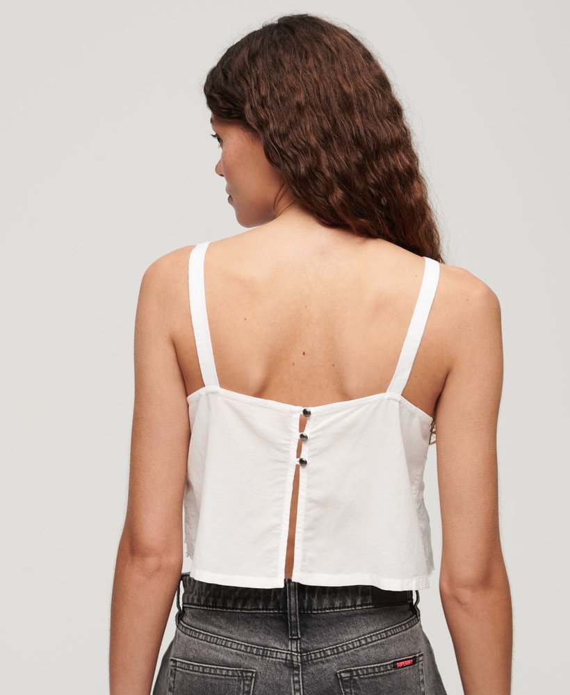 top de alças bordado ibiza na cor off white