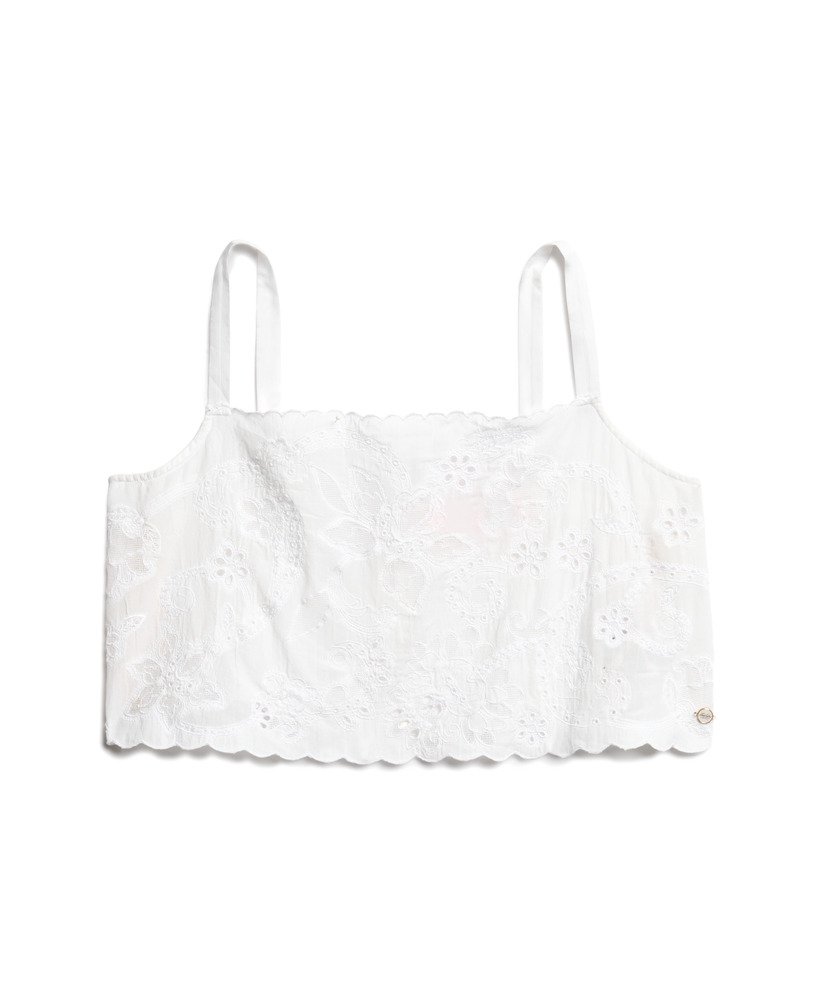 top de alças bordado ibiza na cor off white