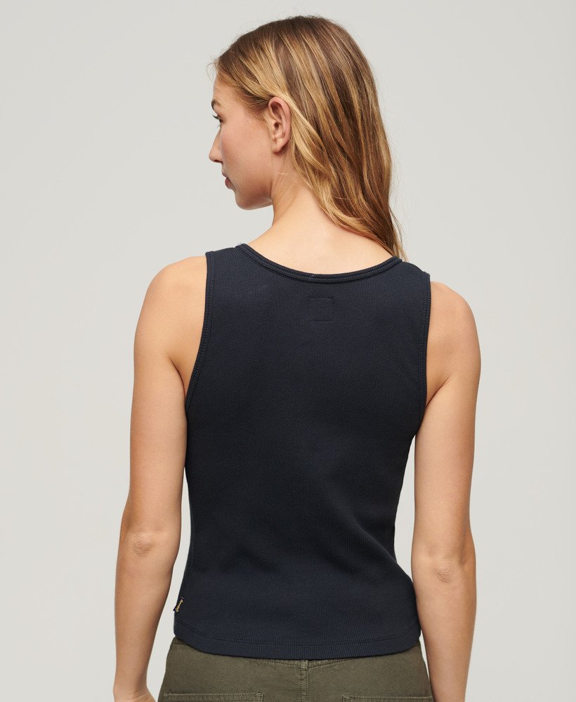 regata athletic essentials com botões na cor azul marinho eclipse