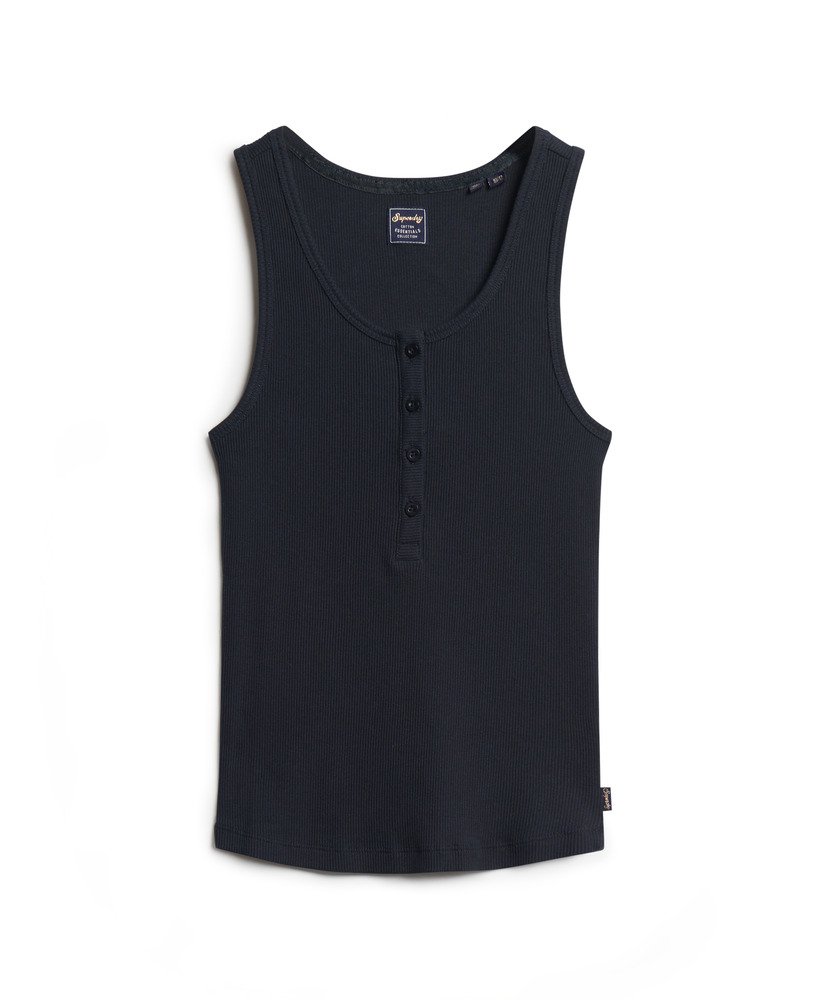 regata athletic essentials com botões na cor azul marinho eclipse