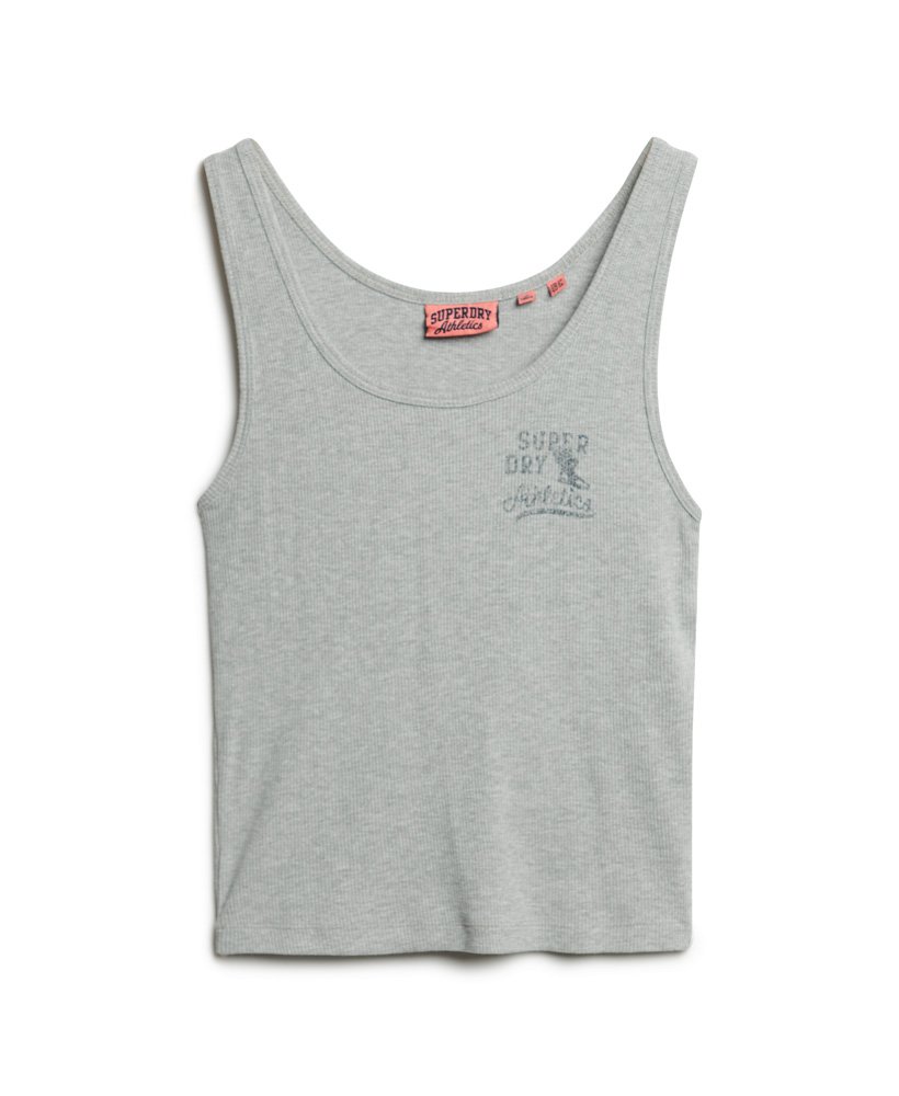 regata canelada athletic essentials na cor cinza mescla.