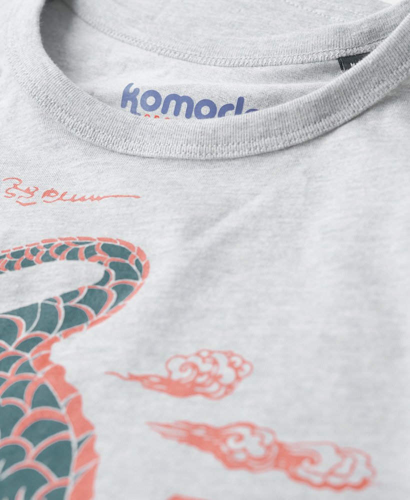 regata slim superdry x komodo kailash dragon na cor cinza mesclado.
