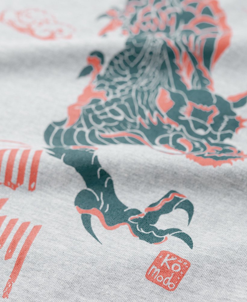 regata slim superdry x komodo kailash dragon na cor cinza mesclado.
