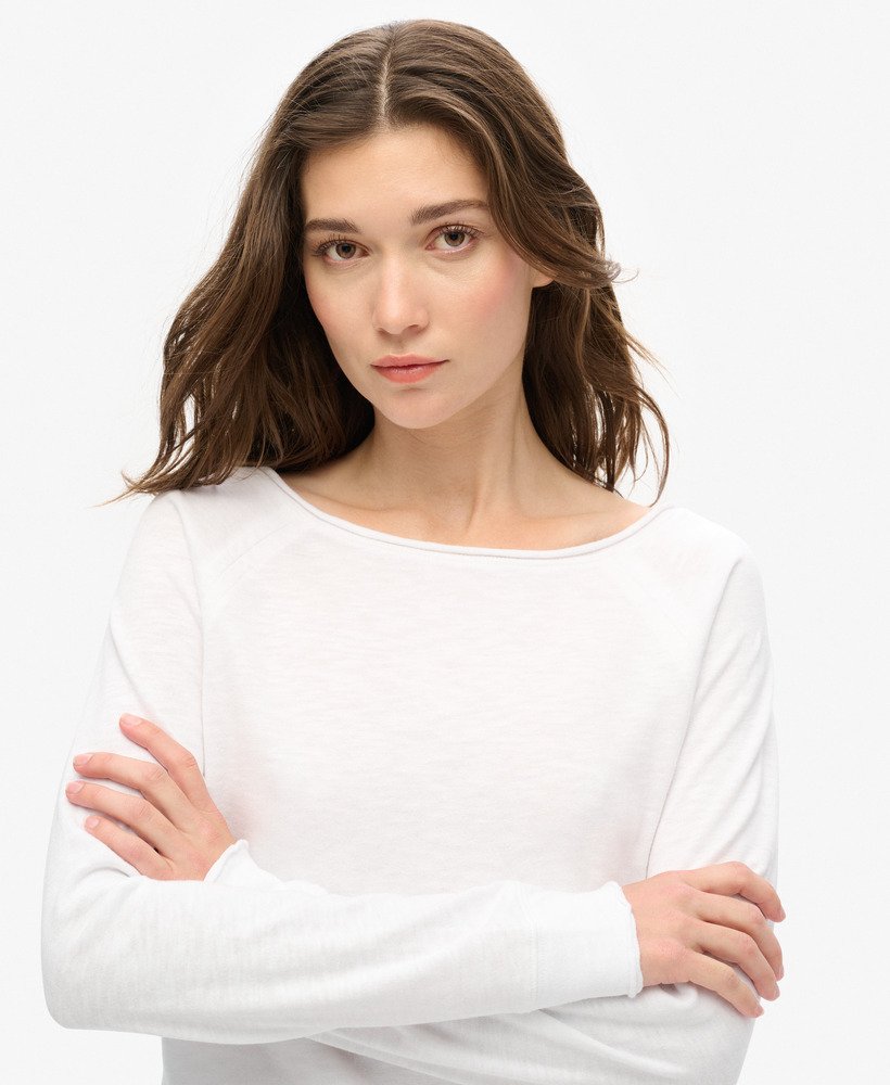 blusa de manga comprida em tecido felpudo francês na cor Óptica