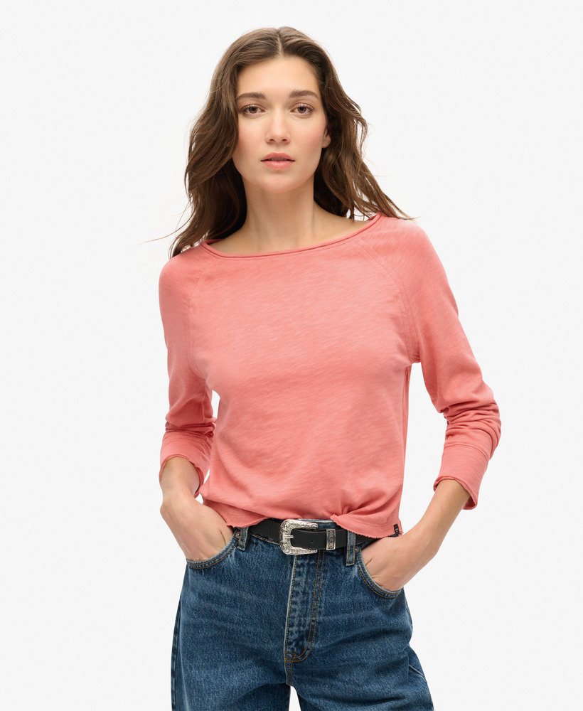 blusa de manga comprida em tecido felpudo francês na cor rosa malva.