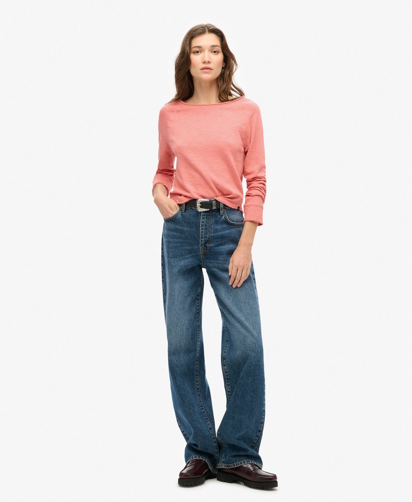 blusa de manga comprida em tecido felpudo francês na cor rosa malva.