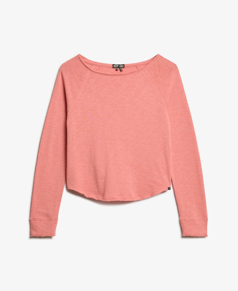 blusa de manga comprida em tecido felpudo francês na cor rosa malva.