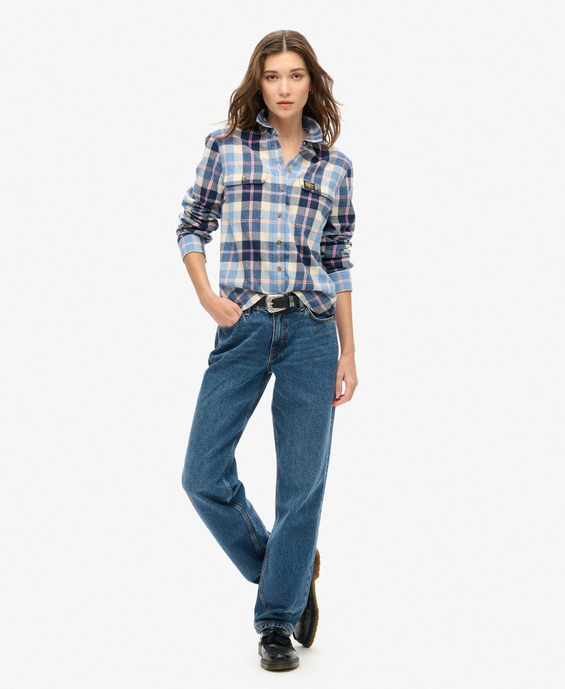 camisa de flanela xadrez lenhador em xadrez azul clássico