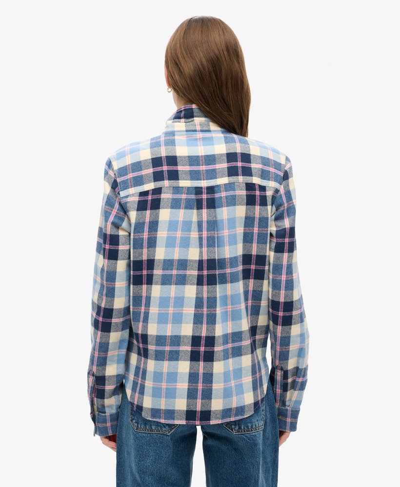 camisa de flanela xadrez lenhador em xadrez azul clássico