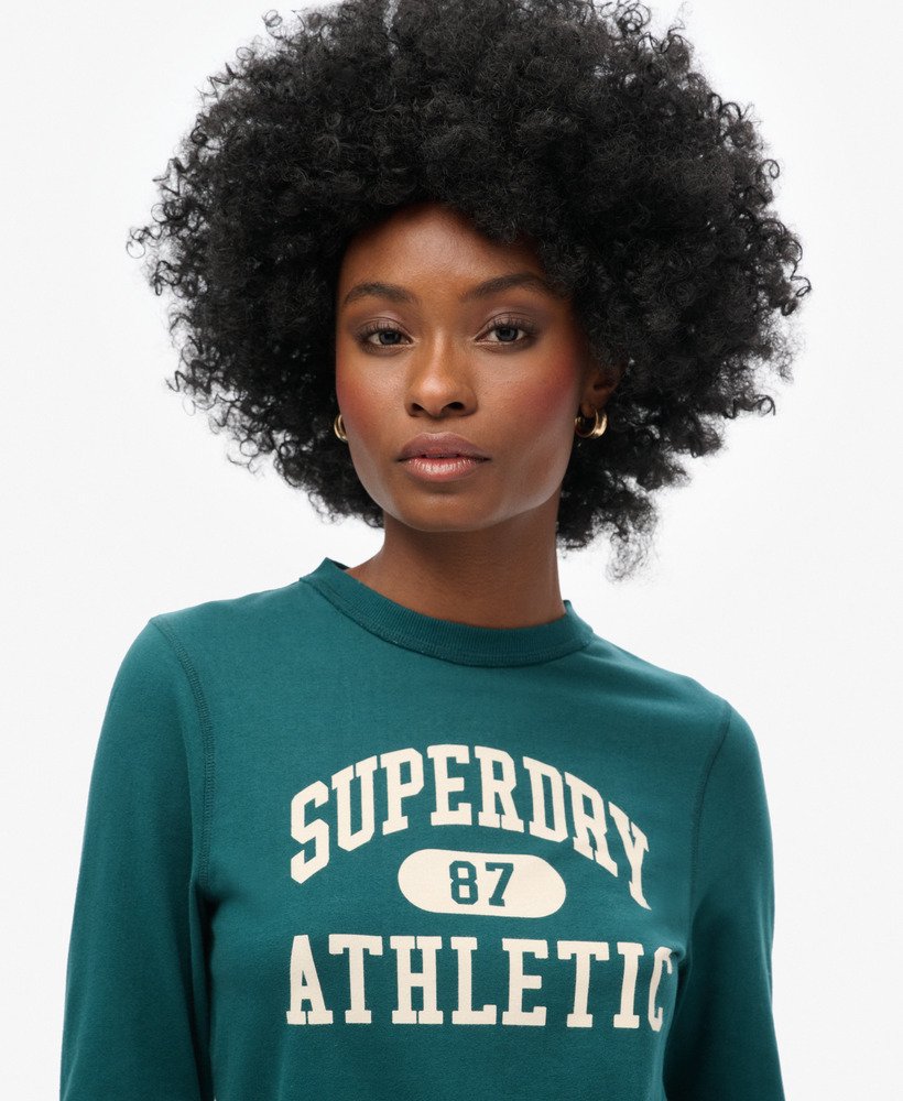 camiseta de manga comprida athletic essentials ringer slim na cor verde pinho escuro