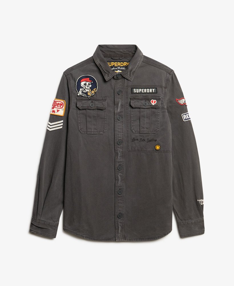 camisa scout em preto lavado