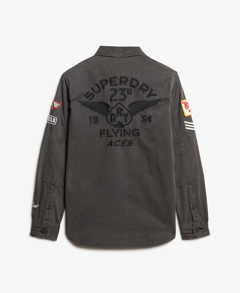 camisa scout em preto lavado